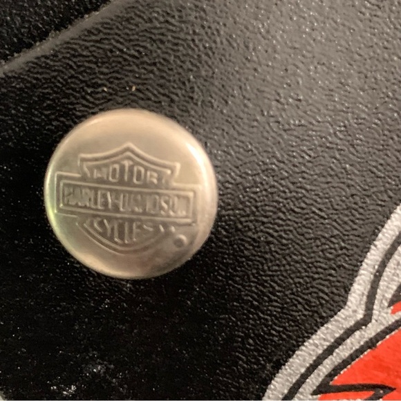 VTG Harley Davidson Black Leather Chain Wallet Bar and Shield Eagle Licensed USA - Picture 4 of 14